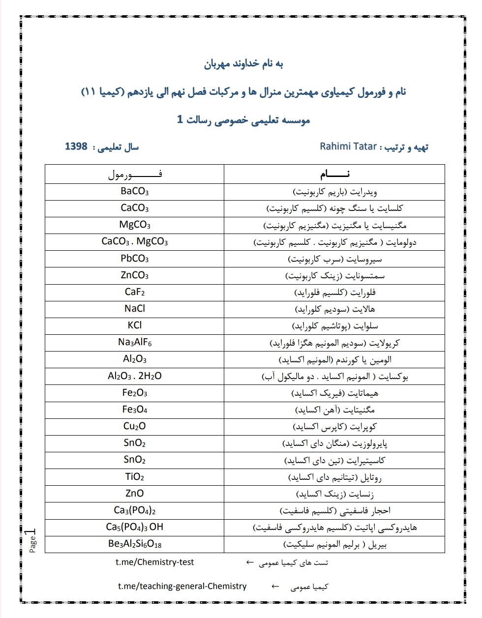 مهم منرالونه