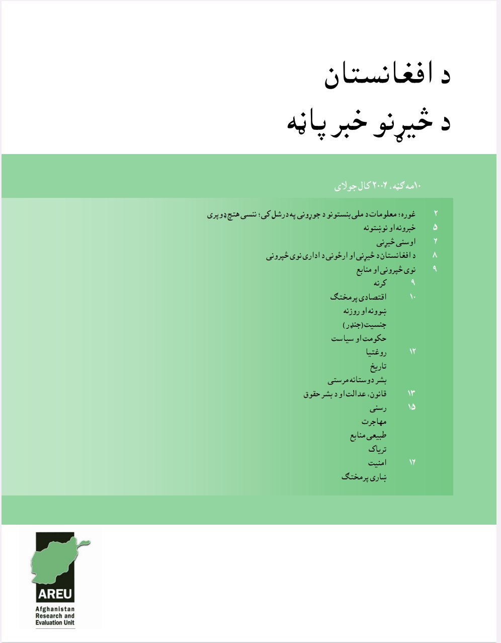 د افغانستان د څیړنو خبر پاڼه