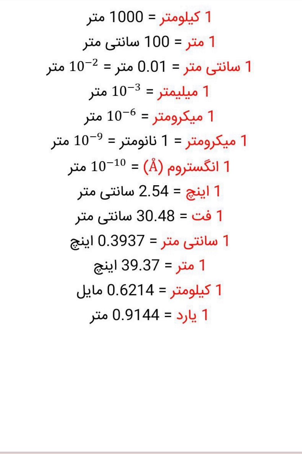 تبدیل واحدات