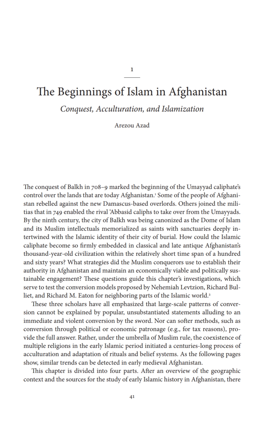 The beginning of islam in Afghanistan